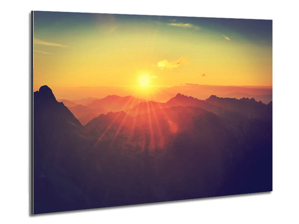 Sunrays Over The Mountains 1 Metal Print