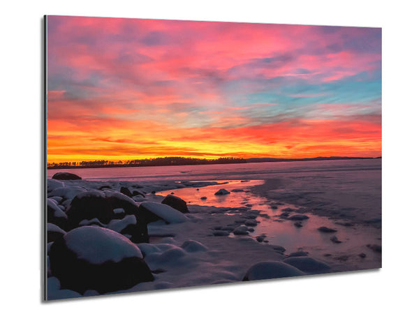 Low Tide Pebble Beach Metal Print