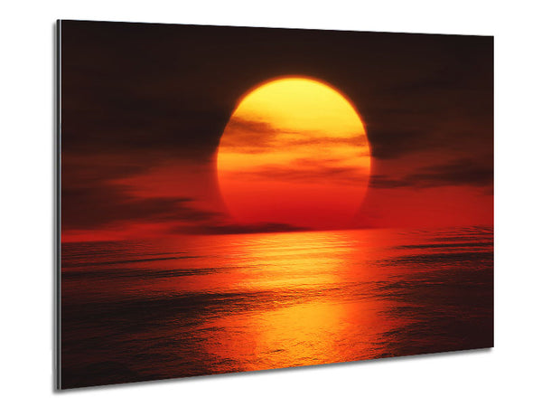 Red Fire Sky Reflections Metal Print