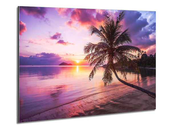 Purple Tranquil Ocean Metal Print