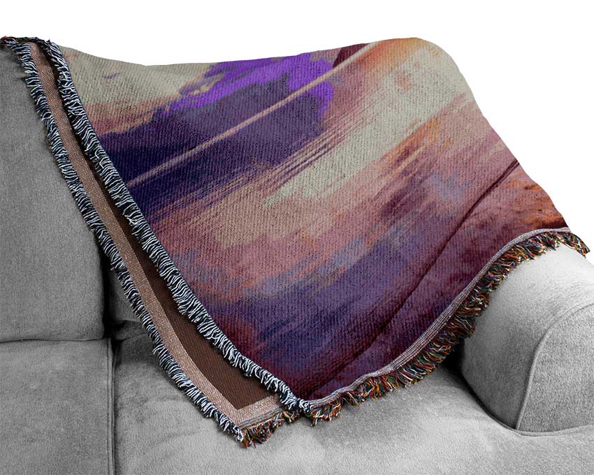 Purple Tranquil Ocean Woven Blanket