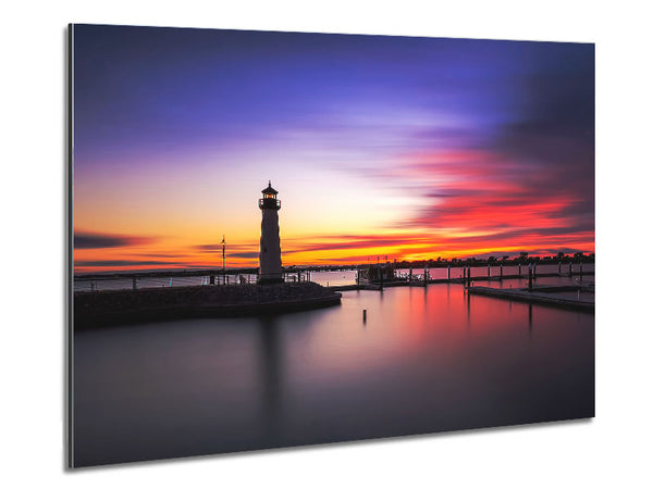 Peaceful Lighthouse Skies Metal Print