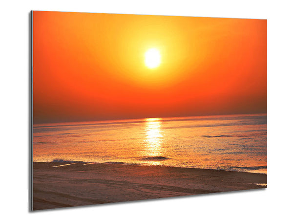 Orange Beach Glow Metal Print