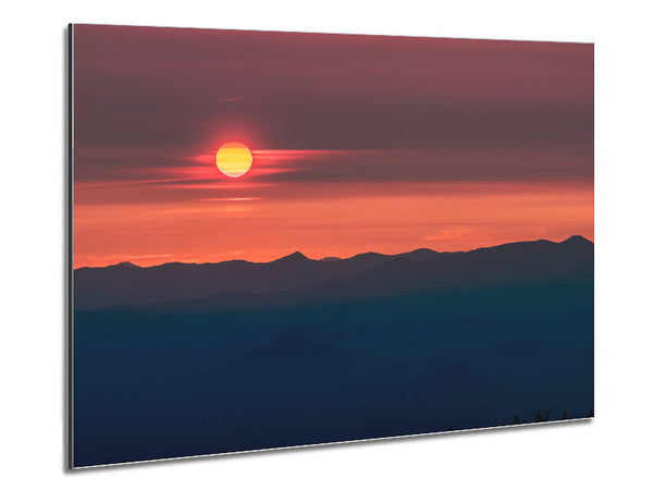 Pink Tranquil Sun Metal Print