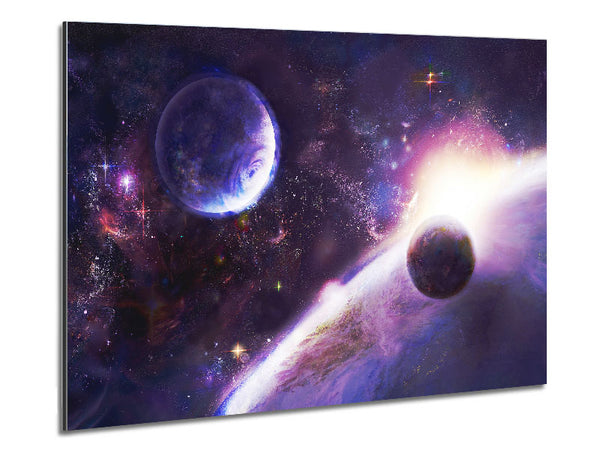 Purple Planet Glow Metal Print
