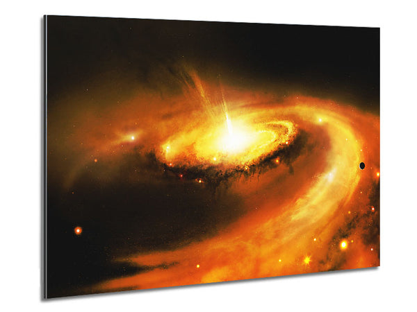 Golden Star Swirl Metal Print
