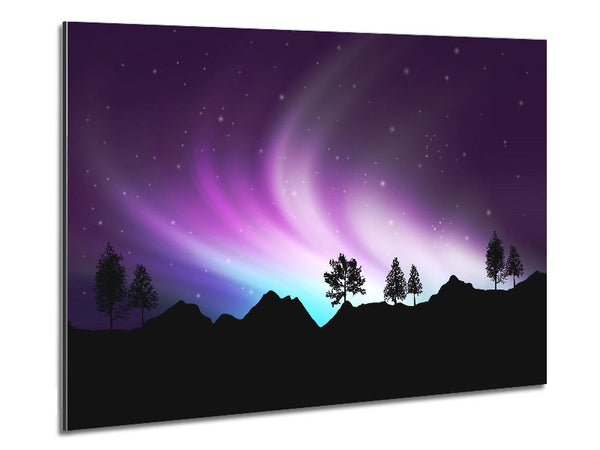 Northern Light Treeline Metal Print