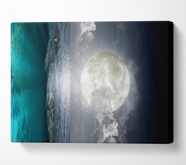  A Canvas Print of Perfect Moon Ocean Canvas Wall Art
