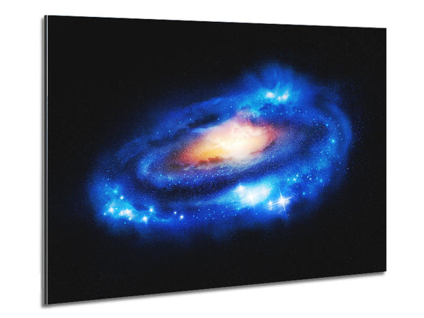 Blue Star Explosion Metal Print