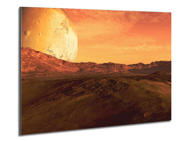 The Moon On Mars Metal Print