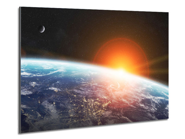 As The Sun Comes Up Over Earth Metal Print