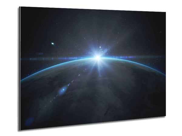 Sun Glow Earth Metal Print