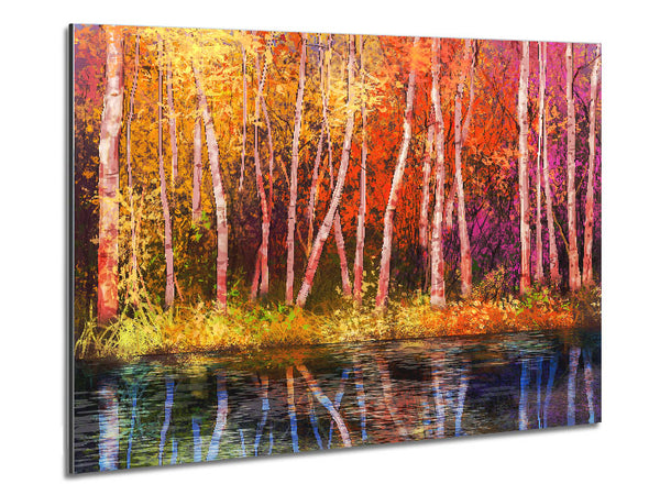 Rainbow Trees Metal Print