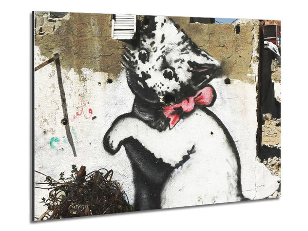 Cat Pink Bow Metal Print