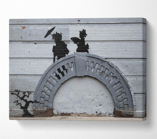  A Canvas Print of Banksy Geisha Bridge Canvas Art