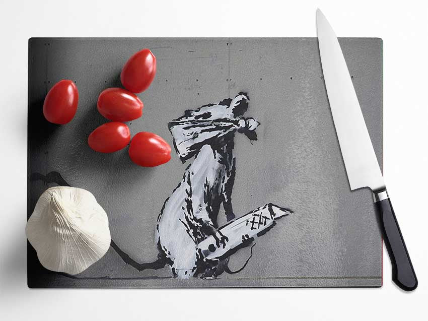 Robot Barcode Glass Chopping Board