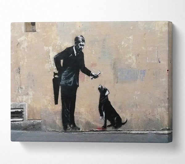  A Canvas Print of Banksy The Hand That Feeds Canvas Print