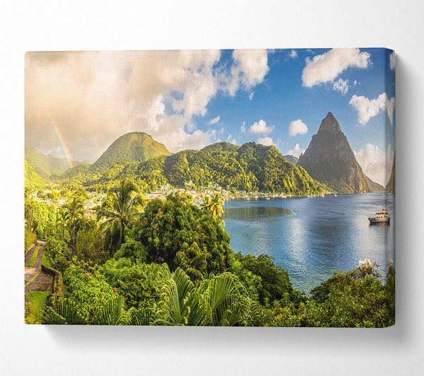  A Canvas Print of Jungle paradise rainbow Canvas Print