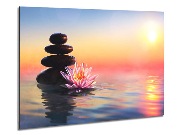 Zen Stones Lilly Metal Print