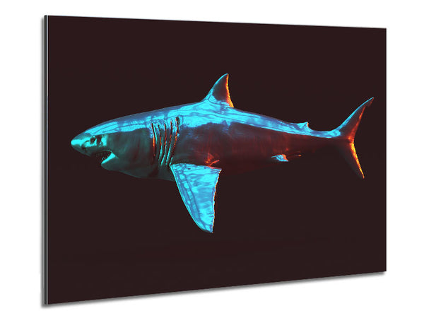 Blue shark in the deep sea Metal Print