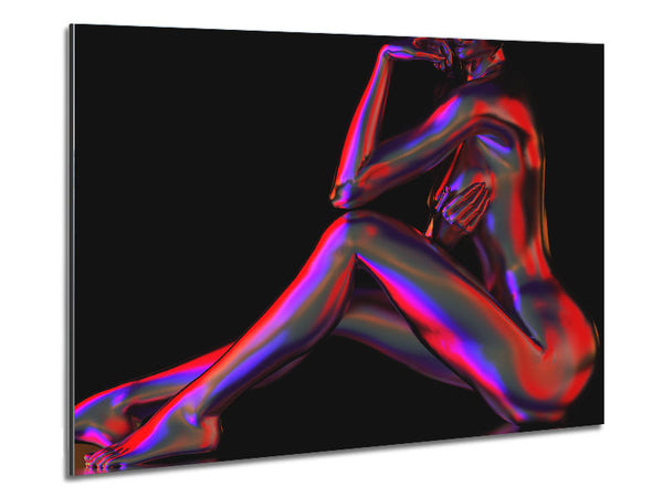 Neon Naked Body Metal Print
