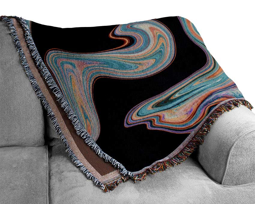 Neon Paints on black Woven Blanket