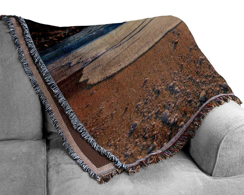 Sunrise on the cove Woven Blanket