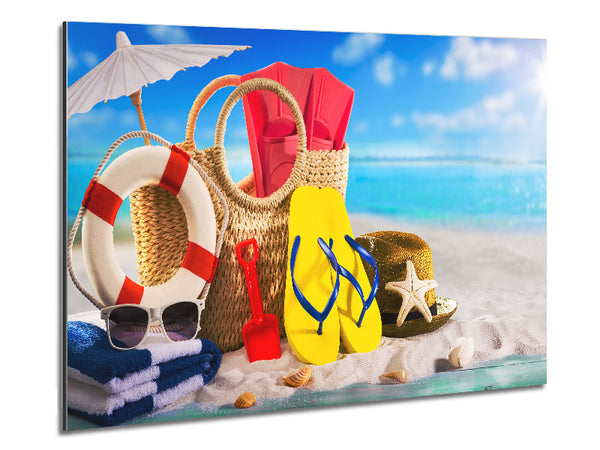 On the beach fun Metal Print