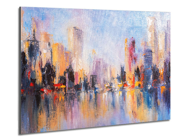 City in acrylic paints Metal Print
