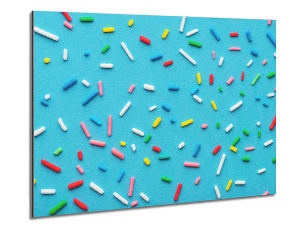 Hundreds and thousands on blue Metal Print
