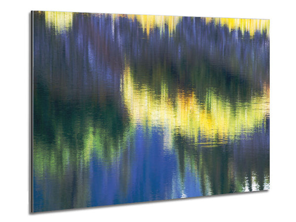 Green and blue reflections staggered Metal Print