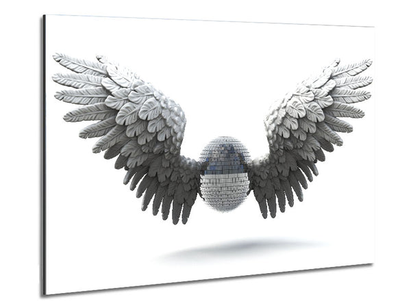 Disco ball wings Metal Print