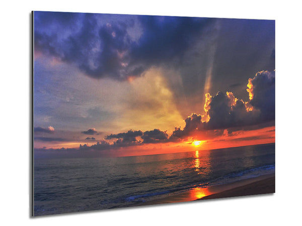 British sunset of the coast of frinton Metal Print
