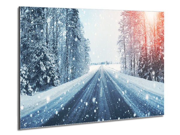 Icy British roads Metal Print