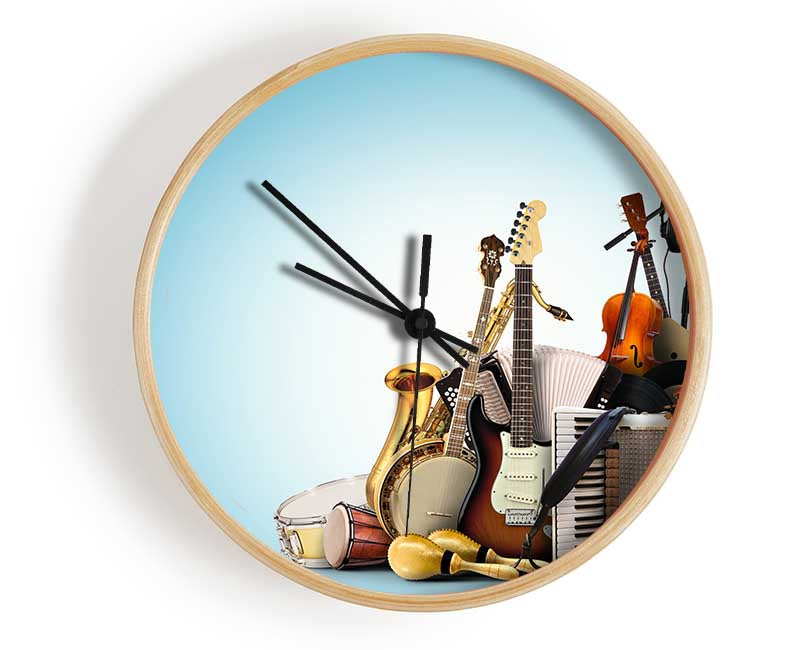 Musical instruments band Clock - Wallart-Direct UK