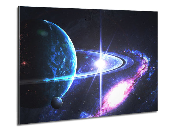 Planet rings in space Metal Print