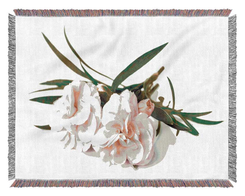 Pink flowers laid out Woven Blanket