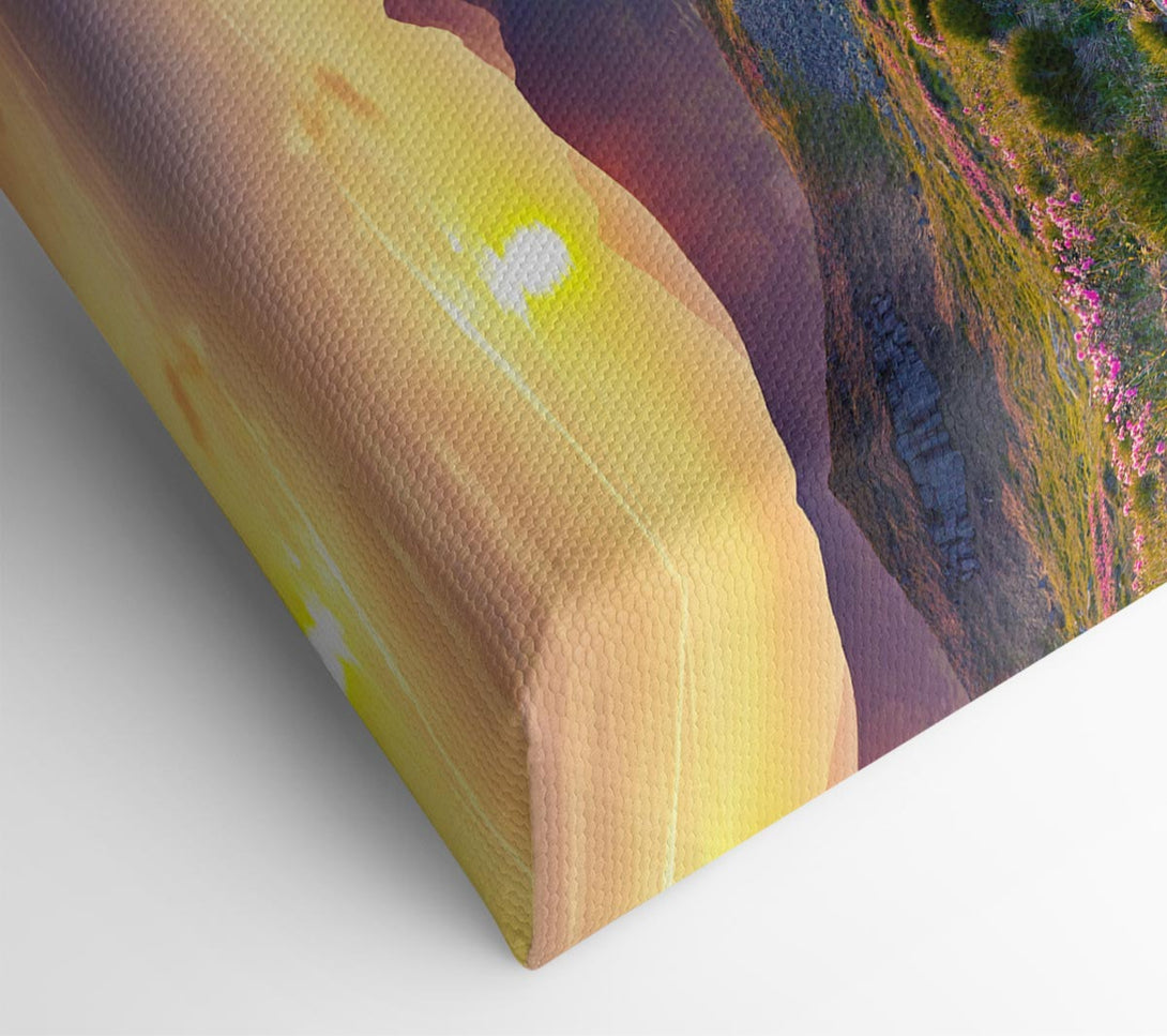  A Canvas Print of Beautiful mountain range and flowers Canvas Art