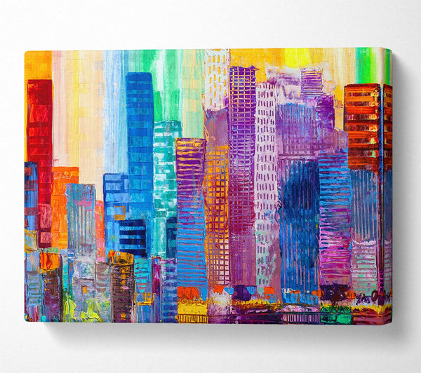  A Canvas Print of City of colour acrylic paint Canvas Wall Art