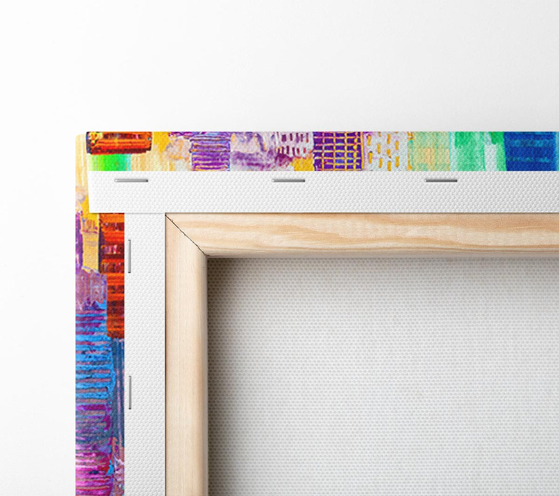  A Canvas Print of City of colour acrylic paint Canvas Wall Art