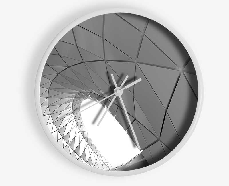 Swirl of geometric shapes on building Clock - Wallart-Direct UK