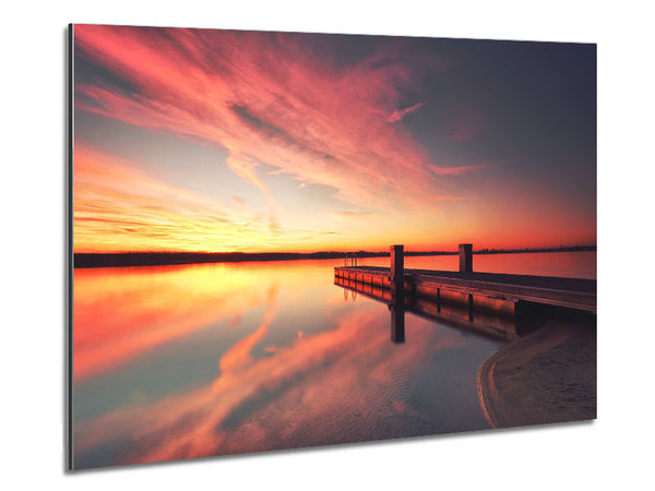 Sunset off the jeti Metal Print