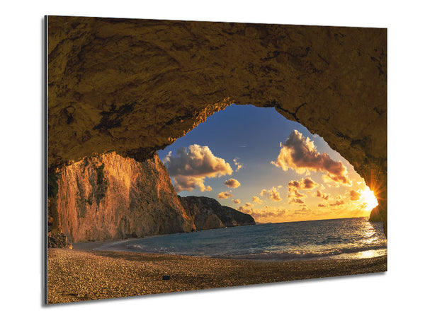 Cave on the coast Metal Print