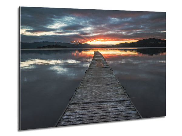 Bridge on the water sun Metal Print