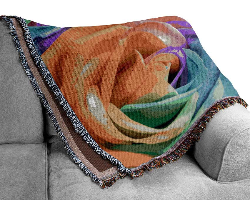 Rose colour rainbow Woven Blanket