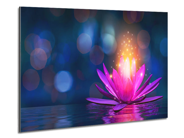 Spores of light from a lilly Metal Print