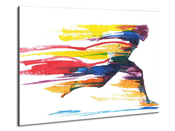 Running Water Colour Metal Print