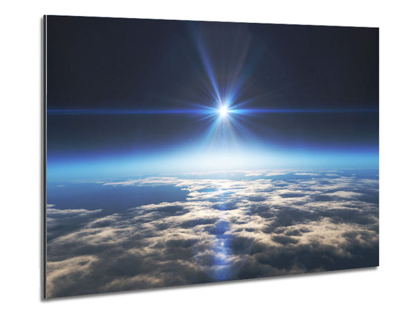 The sun above the clouds and atmostphere Metal Print