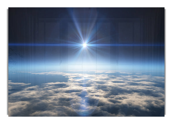 The sun above the clouds and atmostphere