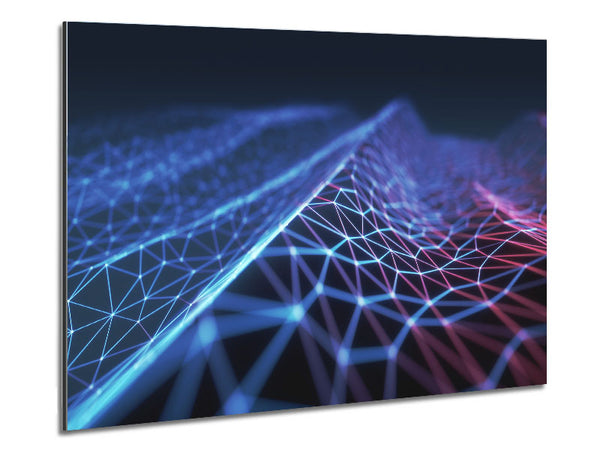 Isometric Grid in 3 dimensional view Metal Print